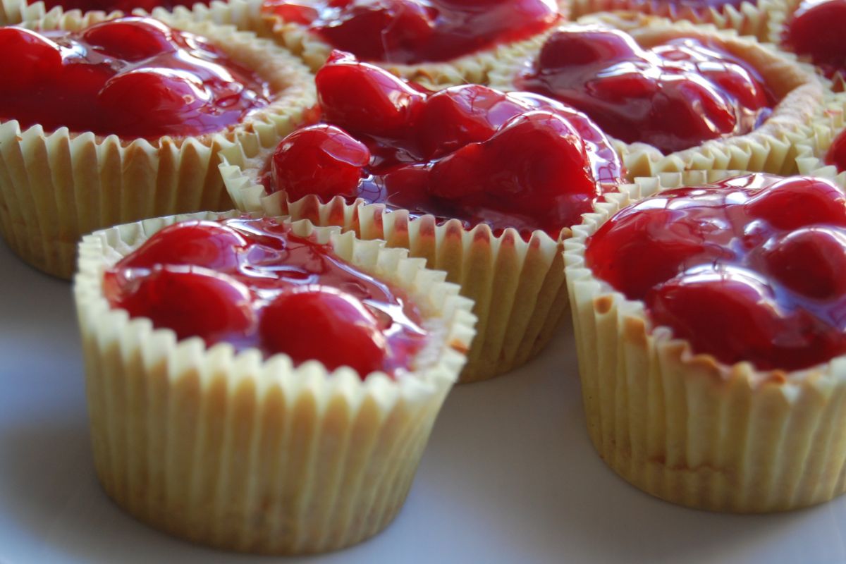 Mini Marbled Cherry Cheesecakes