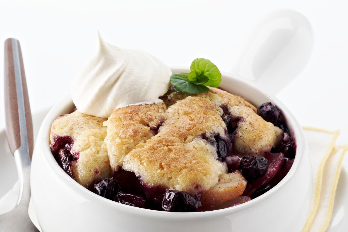 Oatmeal, Blueberry, And Peanut Butter Cobbler