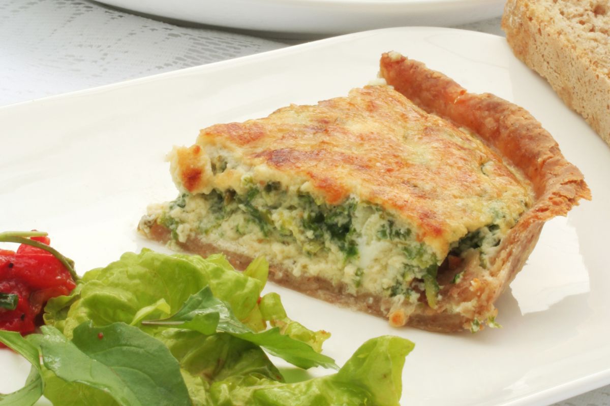 Spinach, Artichoke, And Green Onion Quiche