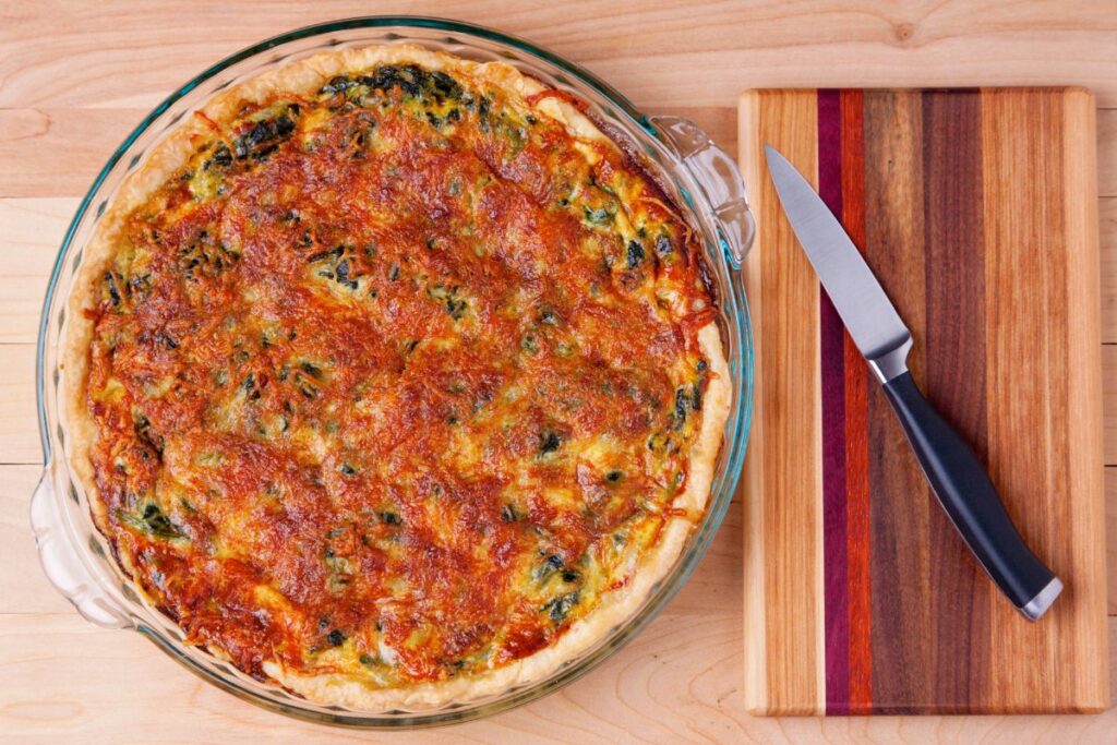 Spinach, Bacon & Chorizo Quiche