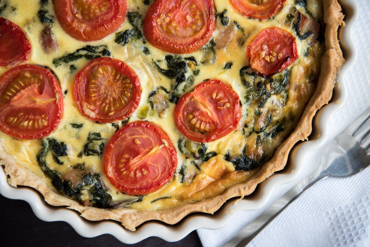 Spinach, Bacon & Tomato Quiche