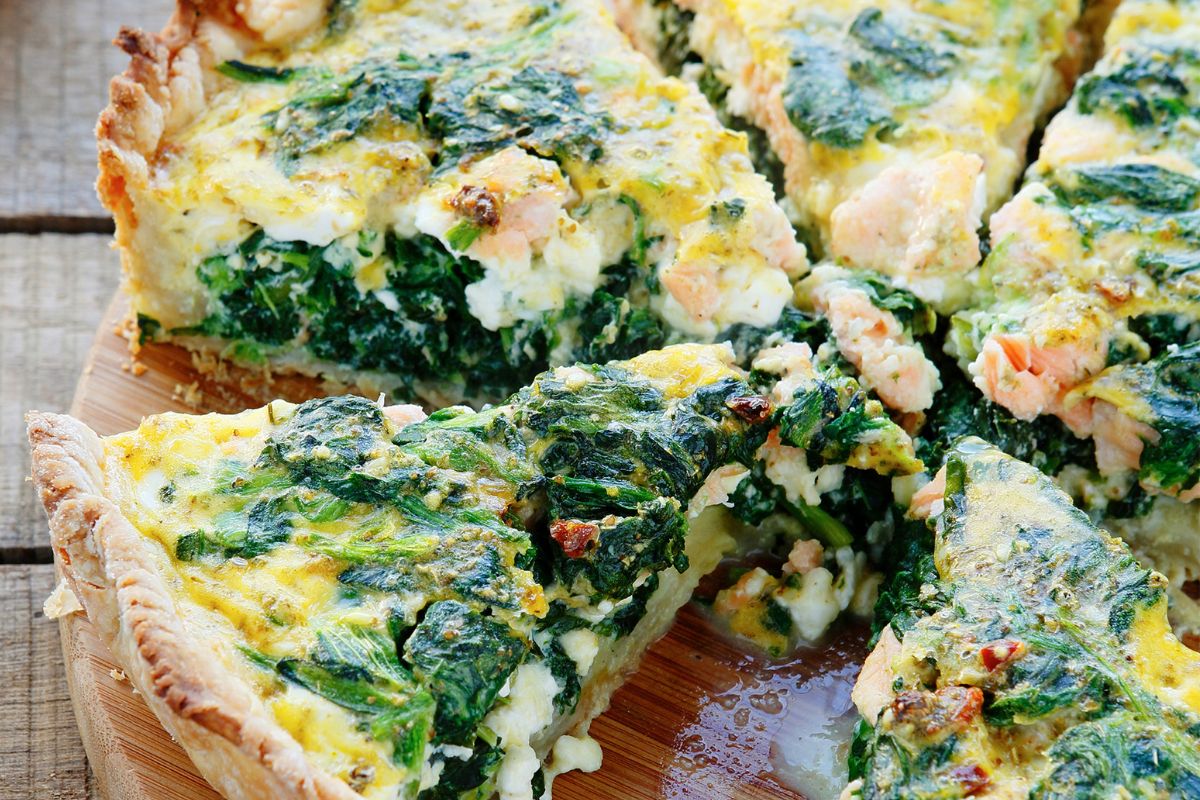 Chard And Smoked Salmon Quiche