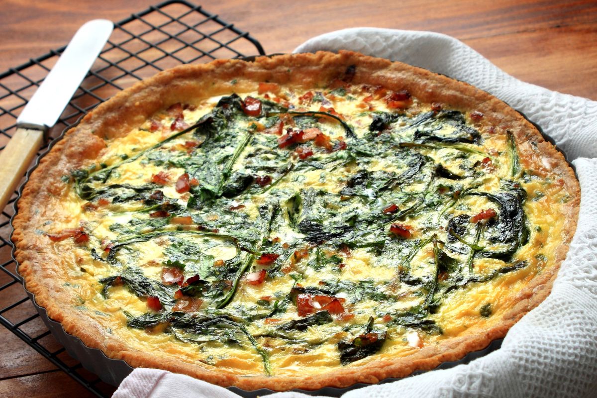 Dairy-Free Bacon And Spinach Quiche