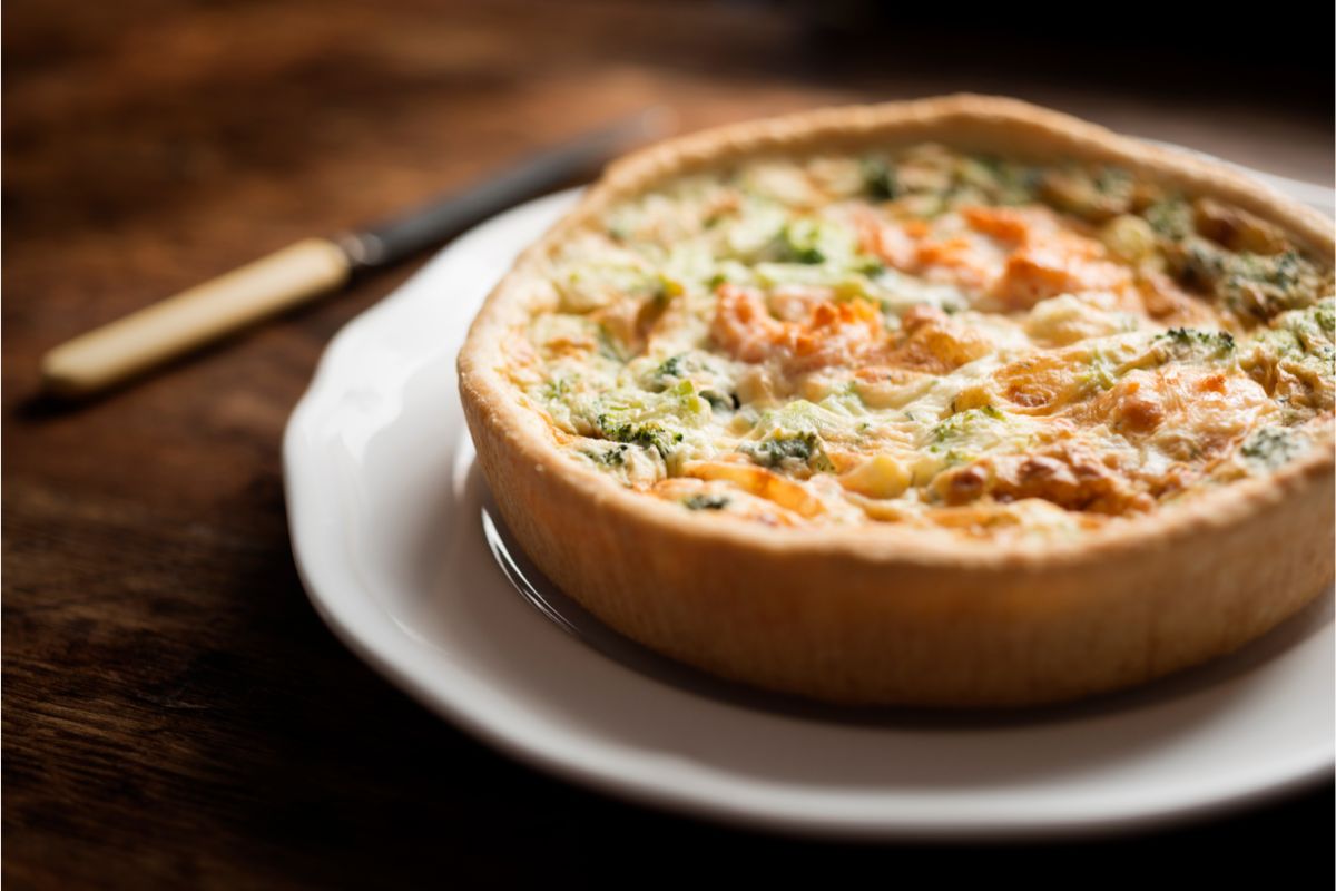 Smoked Salmon And Camembert Quiche